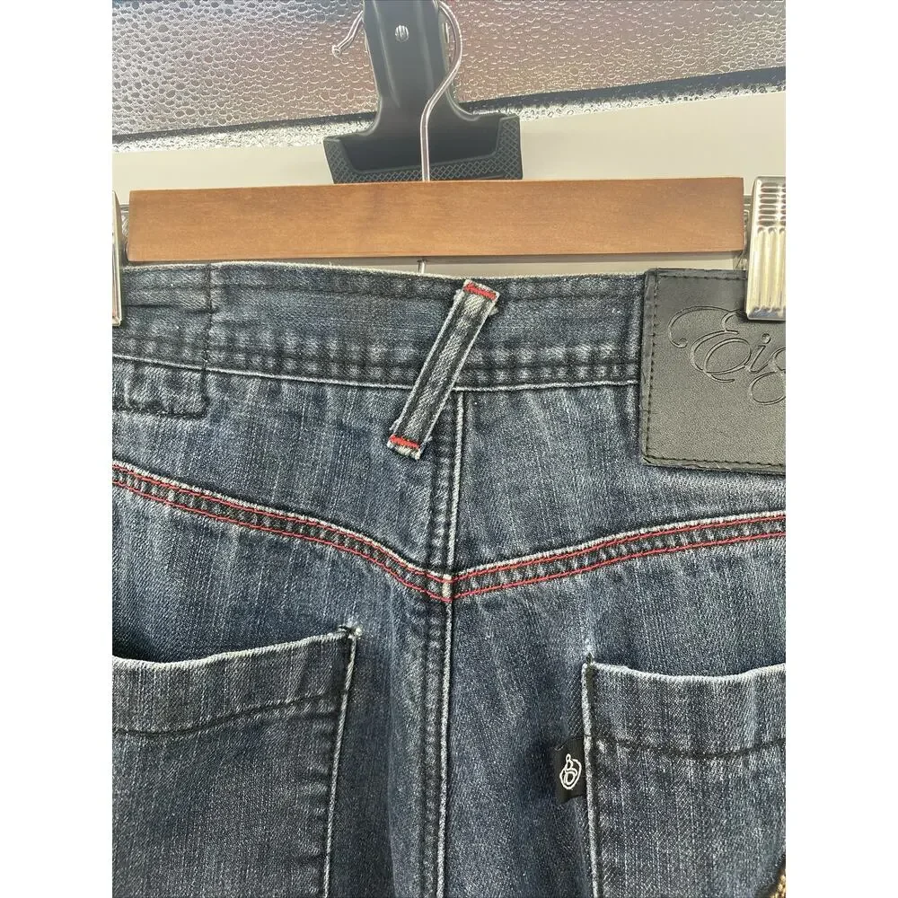 8732 Eight 732 Men's Sz Actual 34x32 Tag 36x34 Dark Wash Embroidered Denim Jeans